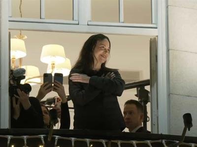 María Corina Machado hace su primera aparición pública en Oslo