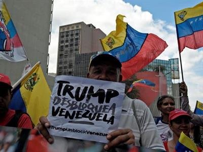 Chavismo protesta contra bloqueo de EE. UU. a Venezuela