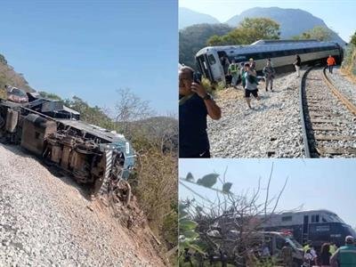 20 lesionados en accidente ferroviario en el sur de México