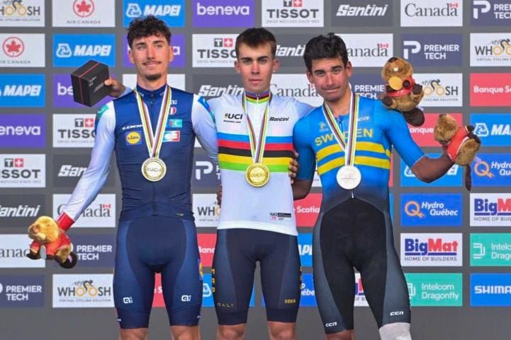 Doblete histórico de Benjamín Noval, campeón mundial júnior de ciclismo en ruta